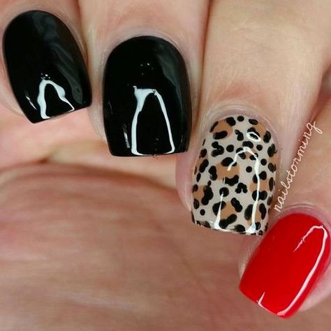 43 Nails That Will Blow Your Mind - Hashtag Nail Art Wild Nail Designs, Nagel Design, Animal Print Nails Art, Cheetah Nails, Leopard Print Nails, Leopard Prints, Leopard Nails, Animal Print Nails, Nails Polish