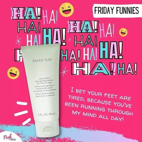 FRIDAY FUNNIES ⁪ “I bet your feet are tired, because you’ve been running through my mind all day!” ⁪ If your feet are tired and dry - the Mint Bliss Energizing Lotion for Feet and Legs can perk you right up- while combating summer dryness! ⁪ #MaryKayWithCatharine #skincare #makeup Mint Bliss Energizing Lotion, Friday Funnies, Friday Humor, Skincare Makeup, Funny Me, Mary Kay, My Mind, Beauty Tips, Beauty Hacks