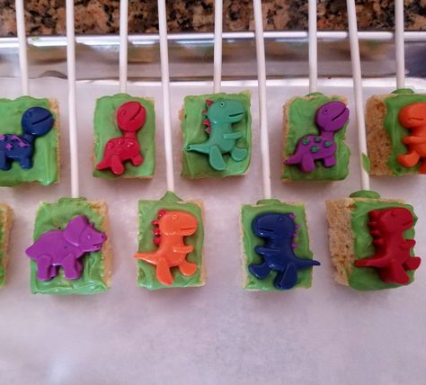 Dinosaur theme rice krispies. Dino Themed Desserts, Dino Rice Krispie Treats, Rice Krispie Dinosaur, Rice Krispie Dinosaur Eggs, Dino Themed Food Dinosaur Snacks, Rice Crispy Pops, Dinosaur Birthday Theme, Dinosaur Themed Birthday Party, Dinosaur Baby Shower