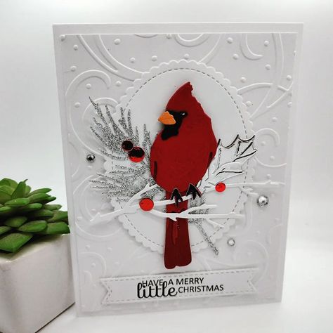 Honey Bee Stamps Cardinal, Cardinal Cards Handmade, Cardinal Stencil, Honeybee Cards, Cardinal Christmas Cards, Cardinal Cards, Toile Christmas, Cardinal Winter, Christmas Birds