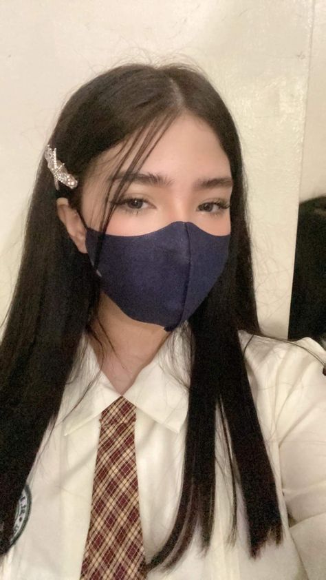 Philippines School Uniform, Facemask Selfie, Sunday Dress Mizo, Pic Cute, Philippine Women, Sunday Dress, School Makeup, Art Fantasy, Aesthetic Girl