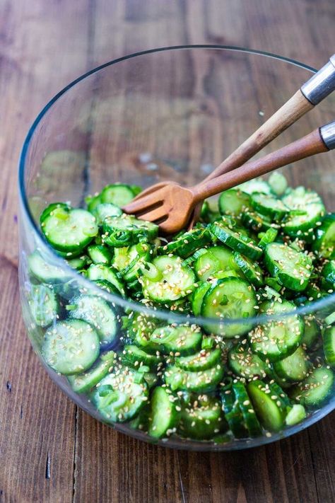 Sesame Ginger Miso Cucumber Salad, Burpless Cucumber, November Recipes, Cucumber Salad Dressing, Cucumber Salads, Almond Salad, Asian Diet, Feasting At Home, Vinegar Cucumbers