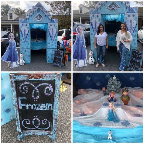 Disney Princess Trunk Or Treat, Castle Trunk Or Treat, Encanto Trunk Or Treat, Frozen Trunk Or Treat, Trunk Or Treat For Church, Olaf And Elsa, Halloween Trunk Or Treat Ideas, Baby Easter Pictures, Elsa Castle