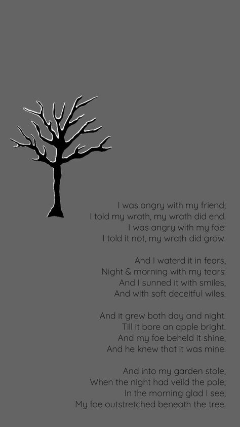 #apoisontree #grouper #williamblake #poisontree #quotes #music #poetry #poem #xxxtentacion oh beautiful poison tree 🤍 The Poison Tree, Poison Tree Meaning, Poison Tree Tat, Oh Beautiful Poison Tree, Poison Tree Tattoo Meaning, Poison Tree Wallpaper, Poison Tree Grouper, Poison Tree Drawing, Poison Tree Poem