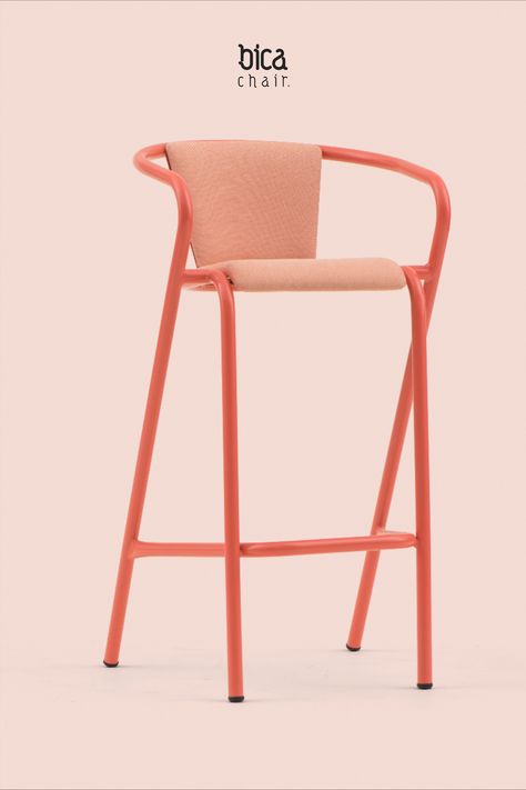 Colorful Stools Kitchen, Bar Chair Design, Funky Bar Stools, Colorful Stools, Colorful Bar Stools, Cool Bar Stools, Furniture Design Chair, Cafe Furniture, Office Space Design