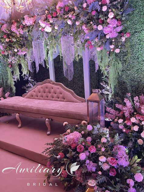 Butterfly Garden Theme Quinceanera, Pastel Enchanted Forest Theme, Enchanted Forest Wedding Backdrop, Lilac Enchanted Forest Quinceanera, Enchanted Debut Theme, Enchanted Forest Theme Debut, Fairy Debut Theme, Flower Quinceanera Theme, Canopy Wedding Decor