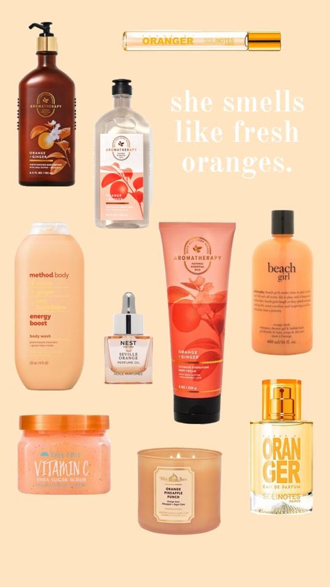 #beauty #bathandbody #bodycare #perfume #orange #orangescent Smell Like Orange Blossom, Orange Scented Perfume, How To Smell Like Oranges, Smell Like Oranges, Orange Wishlist, Smell Guide, Orange Skincare, Layering Scents, Perfume Orange