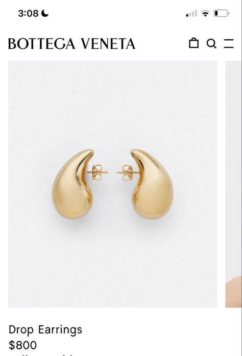 Bottega Veneta Earrings Gold, Botegavenetta Earrings, Botegga Venetta Drop Earrings, Bottage Veneta, Bottega Earrings, Botegga Veneta, Manifest Board, Preppy Jewelry, Golden Hoops