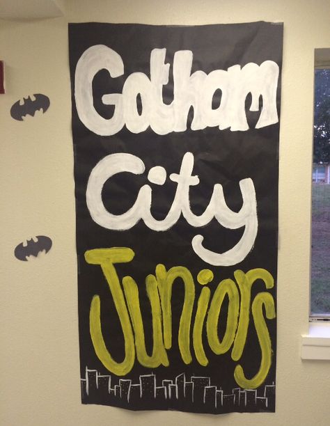 More posters! Superhero Pep Rally, High School Pep Rally Posters, Superhero Pep Rally Posters, Rally Posters High Schools, Homecoming Nominee Posters, Hoco Campaign, Homecoming Hallways, Color Wars, Batman Theme