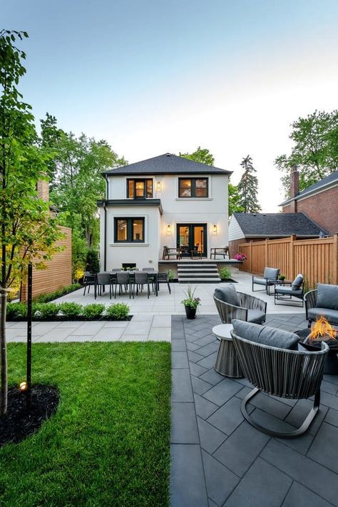 Landscape trends | Techo-Bloc Deck Refresh, Home Garden Ideas, Backyard Layout, Patio Slabs, Modern Backyard Landscaping, Backyard Renovations, Backyard Remodel, Trends For 2024, Modern Backyard