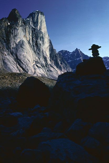 Mount Thor, Baffin Island    The greatest vertical drop on Earth    Found in the Auyuittuq National Park on Baffin Island, Canada, Mount Thor is a base jumpers dream, possessing a face with a sheer drop of 4,100 feet. Auyuittuq National Park, Namche Bazaar Mount Everest, Baffin Island, Canada Travel, Tourist Destinations, National Parks, Places To Visit, In This Moment, Natural Landmarks