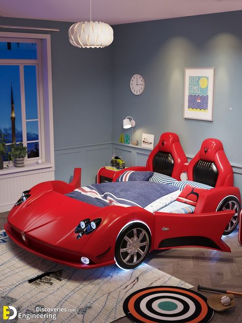 Car Beds For Adults, Race Car Bedroom, Kids Beds For Boys, Kids Car Bed, Race Car Bed, Cars Room, Car Bedroom, Kids Bedroom Designs, Car Bed