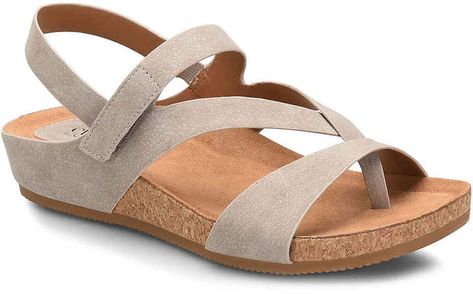 EuroSoft Gianetta Wedge Sandal - Women's Sofft Shoes, Sandals Outfit, Footbed Sandals, Sport Sandals, Sandals Brands, Womens Sandals Flat, Ankle Straps, Casual Sandals, Wedge Sandal