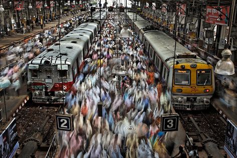 Urban Crowds at Churchgate Railway Station | Mumbai, India Slow Shutter Speed Photography, Shutter Speed Photography, Steve Mccurry, Slow Shutter Speed, Slow Shutter, National Geographic Magazine, Nat Geo, Urban Life, Long Exposure