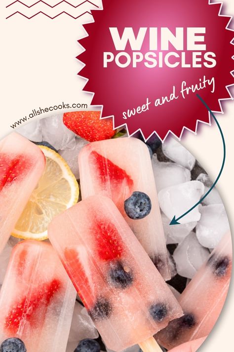 Wine Popsicles, Popsicles Recipes, Boozy Ice Pops, Alcoholic Popsicles, Adult Birthday Party Games, Boozy Popsicles, Pop Ice, Alcoholic Desserts, Sweet White Wine