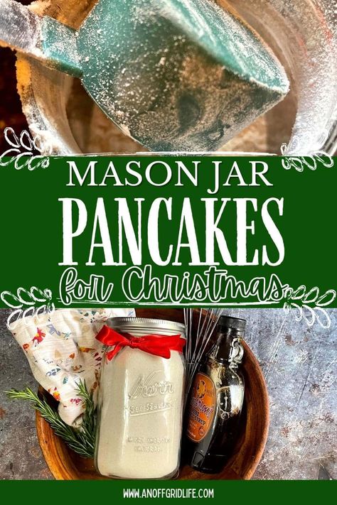 Mason Jar Pancake Recipe: Easy Homemade Gift - An Off Grid Life Diy Pancake Mix, Homestyle Meals, Pancake Mix Recipe, Homemade Pancake Mix, Delicious Pancakes, Easy Homemade Gifts, Breakfast Recipes Sweet, Pancake Recipe Easy, Mason Jar Meals