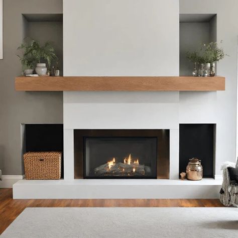 Modern White Oak Mantels - Etsy Fireplace Wood Mantel, Cedar Siding Colors, Exterior Wood Trim, Fireplace Modern Design, Exterior Siding Colors, Fireplace Dimensions, Oak Mantel, Fireplace Wood, Oak Floating Shelves