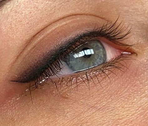 Permanent Ombre Eyeliner, Tattoo Eyeliner Permanent, Tatooed Eyeliner, Permanent Eyeliner Before And After, Permanent Eyeliner Styles, Elegant Eyeliner, Eyeliner Tattoo Permanent, Tatoo Eyeliner, Eyeliner Permanent Makeup