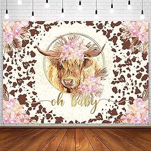 Cow Baby Shower, Elephant Background, Highland Cow Baby, Backdrop Boho, Baby Party Decorations, Baby Shower Background, Cow Baby Showers, Baby Backdrop, Baby Shower Photography