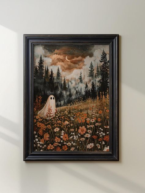 PRINTABLE ART | INSTANT DOWNLOAD 🎃 👻 WHAT YOU WILL RECEIVE 👻 Upon purchase, you will receive a PDF file with a link to Google Drive, where you can download 5 high-resolution JPG files (300 DPI or higher) in the following dimensions: 2:3 RATIO:  * Inches: 4x6", 6x9", 8x12", 10x15", 12x18", 14x21", 16x24", 20x30", 24x36" 3:4 RATIO:  * Inches: 3x4", 6x8", 9x12", 12x16", 15x20", 18x24" 4:5 RATIO:  * Inches: 4x5", 8x10", 12x15", 16x20", 20x25", 24x30" ISO (INTERNATIONAL SIZES):  * A5, A4, A3, A2, A1 11:14 RATIO:  * Inches: 11x14" Need a different size? Contact us before purchasing to see if we can accommodate your request at no extra charge. 🕸️ HOW TO DOWNLOAD 🕸️ After your payment is confirmed, Etsy will send your files automatically. You can access and download them from the Purchases se Fall Witch Decor, Harry Potter Art Print, Spooky Halloween Decorations, Whimsical Halloween, Halloween Wall Art, Images Vintage, Halloween Prints, Enchanted Forest, Art Vintage