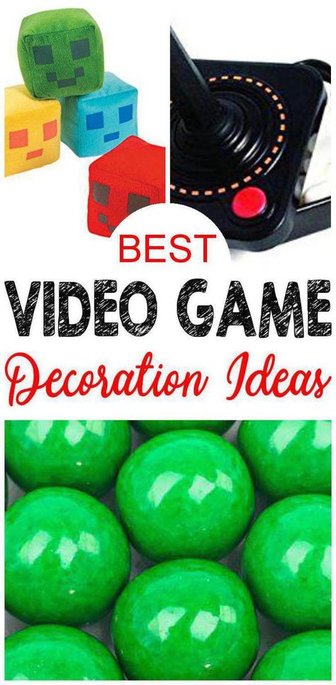 Gaming Decorations Party, Video Game Theme Party Decorations, Video Game Birthday Party Decorations Diy, Gaming Birthday Party Centerpieces, Video Game Decorations Party, Video Game Tournament Party, Video Game Themed Party Games, Retro Gaming Party, Video Game Party Games