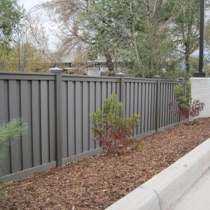 Utah - Wood Alternative Fence - Winchester Grey Trex Fencing, Backyard Privacy Fence, Cheap Privacy Fence, Privacy Fence Landscaping, Grey Fences, Fence Design Ideas, Diy Privacy Fence, Privacy Fence Designs, Cheap Backyard