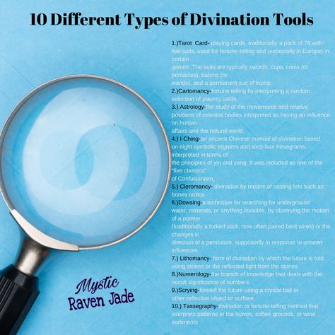 Different Types Of Divination, Forms Of Divination, Types Of Divination Witchcraft, What Is Divination, Types Of Divination, Divination Tools Witches, Divination Methods, Witch Tools, Types Of Magic