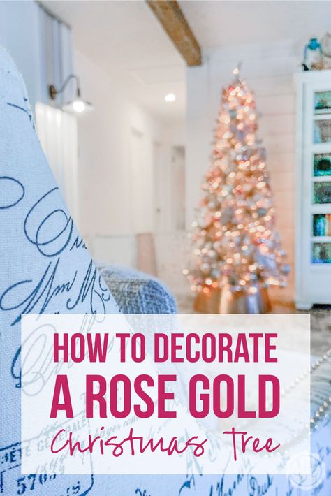 Rose Gold Tinsel Christmas Tree, Rose Gold Christmas Tree Ideas Themed, Gold Tree Decorations, Christmas Tree Roses, Silver Tinsel Tree, Pink Christmas Tree Decorations, Rose Gold Christmas Decorations, Rose Gold Christmas Tree, White Artificial Christmas Tree