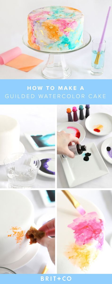 Make this gorgeous watercolor cake for your next get-together this summer. Diy Wedding Cake, Watercolor Cake, Painted Cakes, Cake Decorating Tutorials, Diy Cake, Cake Tutorial, Cake Decorating Tips, Fancy Cakes, Food Cakes