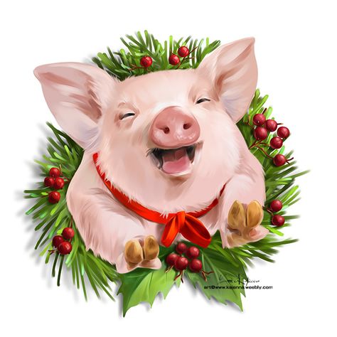 Xmas Card Craft, Pig Sty, Clipart Drawings, Christmas Pigs, Bbq Logo, Pig Artwork, Pig Painting, Christmas Card Sayings, Pig Christmas