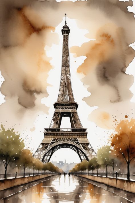 Build your own art collection! Use the code MOREART during checkout for 40% off when you buy 2 or more items! This is one piece in the Eiffel Tower Watercolor Painting Digital Art series created by Morris Digital Designs. This picture features a beautiful painting inspired by the Eiffel Tower. This piece is available as a downloadable wall art print. Your order will be for a digital item only. This picture is saved as a portrait with a 2x3 aspect ratio, 400 dpi, and is printable up to a max size Eiffel Tower Watercolor, Eiffel Tower Painting, Eiffel Tower Photography, Eiffel Tower Print, Pastel Sec, Paris Photography, Forest Landscape, Art Series, Cute Wallpaper Backgrounds