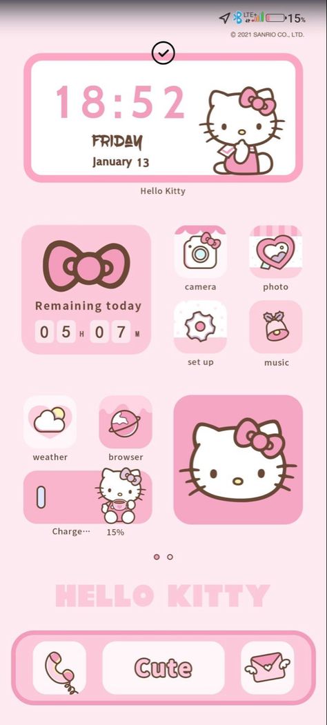 Hello Kitty Homescreen Layout, Layout Homescreen Iphone, Hello Kitty Homescreen, Homescreen Wallpaper Iphone, Pink Hello Kitty Wallpaper Iphone, Hello Kitty Theme, Layout Homescreen, Newest Iphone, Kitty Theme