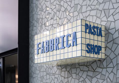 Fabbrica Deli Signage, Store Signage Design, Brand Signage, Cafe Signage, Storefront Signage, Pasta Shop, Store Branding, Store Signage, Pasta Bar