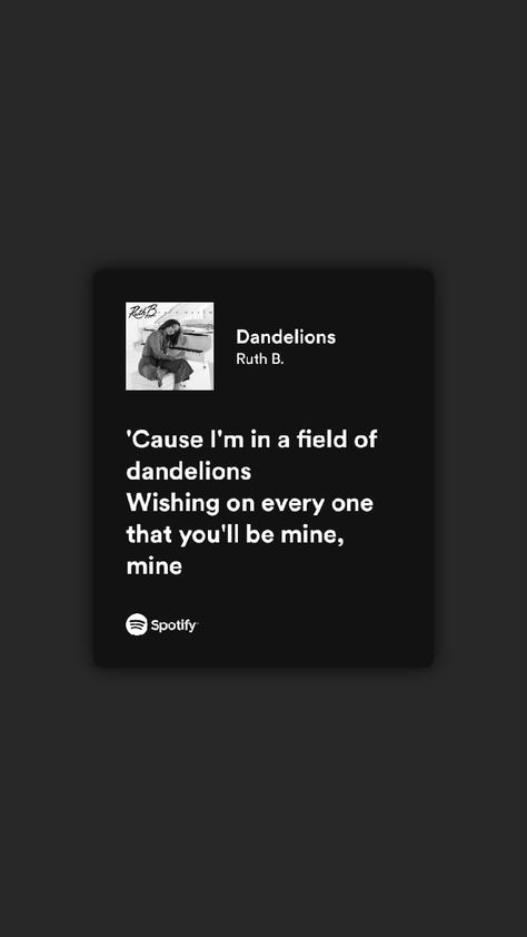 Lyric Wallpaper Spotify, Black Spotify Lyrics Aesthetic, Insta Songs, Songs Spotify, Songs Quotes, Clouds Wallpaper Iphone, Dandelion Wallpaper, Aesthetic Lyrics, Hostel Room