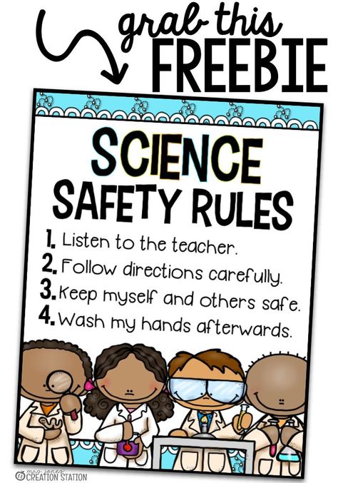 Science Safety Rules Freebie. Science Lab Safety Rules Elementary, Science Lab Rules, Science Lab Safety Rules, Science Safety Rules, Science Lab Safety, Lab Safety Rules, Science Safety, Science Room, Middle School Science Experiments