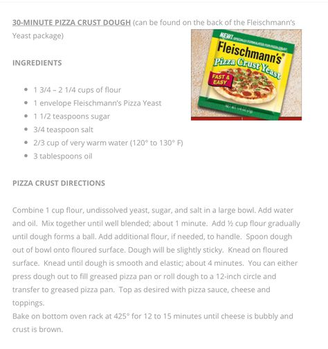 Fleischmann’s Pizza Dough Yeast Recipe Fleischmanns Pizza Dough Recipe, Fleischmann's Yeast Recipes Pizza Dough, Active Yeast Pizza Dough, Quick Pizza Dough Recipe Instant Yeast, Pizza Dough Recipe Active Dry Yeast, Fleischmann's Pizza Crust Yeast, Active Dry Yeast Pizza Dough, Baked Ravioli Casserole, Mybizzykitchen Pizza Dough