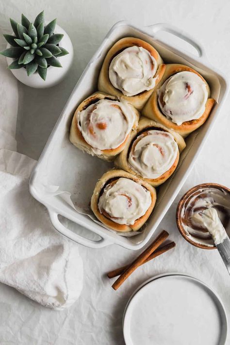 Small Batch Cinnamon Rolls, Overnight Cinnamon Rolls Recipe, Savory Rolls, Cinnamon Roll Frosting, Cinnamon Rolls With Cream Cheese, Cinnamon Rolls With Cream, Overnight Cinnamon Rolls, Matcha Cheesecake, Fluffy Cinnamon Rolls