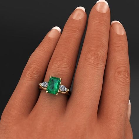 Crazy Rich Asians Ring, 2 Carat Ring, Green Emerald Ring, Crazy Rich Asians, Crazy Rich, Gold Color Ring, Emerald Rings, Gold Diamond Wedding Band, Gold Rings Jewelry