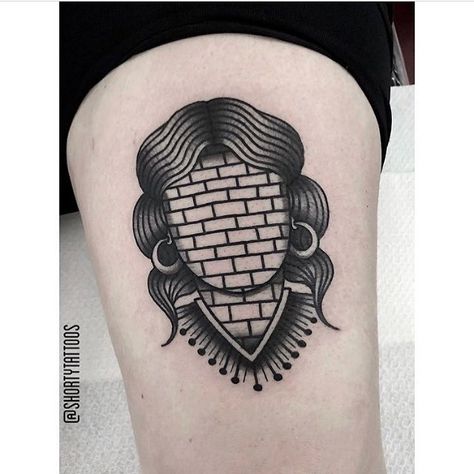 Brickwall face tattoo Related Tattoos, Brick In The Wall, A Brick Wall, Wall Tattoo, Classy Tattoos, Face Tattoo, Abstract Tattoo, In My Head, Tattoo You