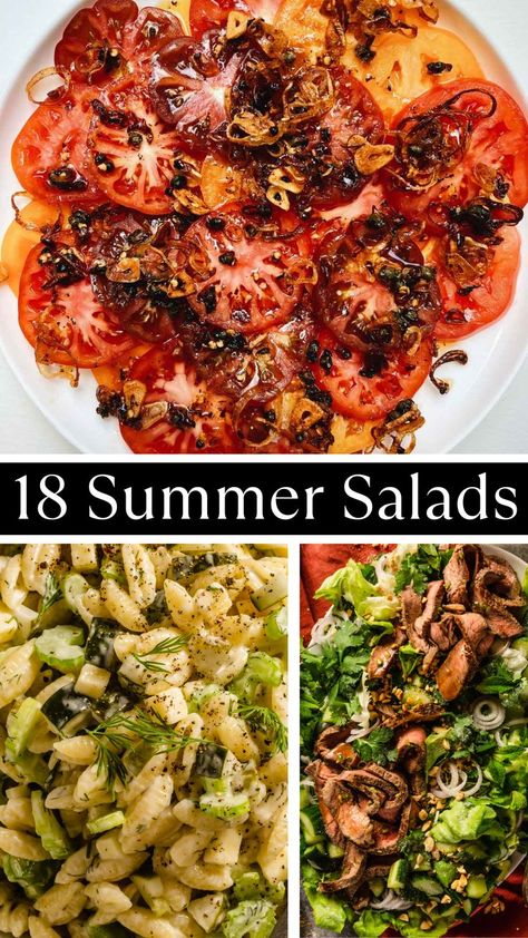 Veggie Heavy Meals, Potluck Side Dishes, Fun Salads, Summer Dishes, Summer Salad Recipes, Summer Salad, Dinner Salads, Healthy Summer, Side Salad