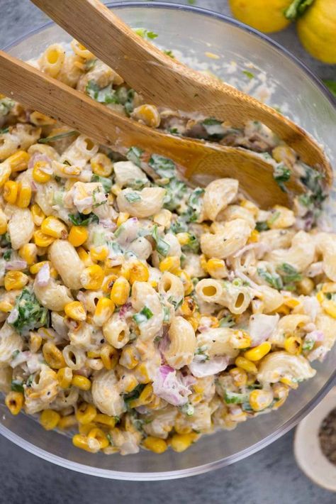 Salad To Go, Corn Pasta Salad, Chicken Pasta Salad Recipes, Mayo Dressing, Pasta Salad Ingredients, Corn Pasta, Pasta Salad Dressing, Corn Salad Recipes, Best Pasta Salad