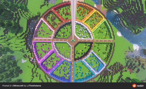 Sheep Farm Minecraft, Minecraft Sheep Farm, Minecraft Circle, Minecraft Circles, Minecraft Farms, Minecraft Sheep, Minecraft Building Ideas, Farm Aesthetic, Minecraft Structures