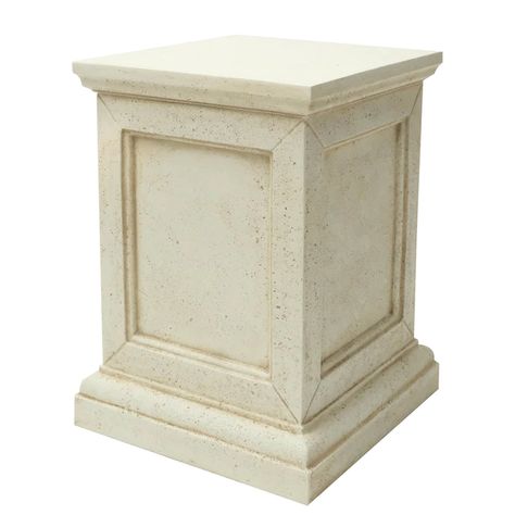 MPG Planters 28.75-in H x 18-in W Aged White Indoor/Outdoor Square Composite Plant Stand in the Plant Stands department at Lowes.com Pedestal Planter, 2025 Wedding, Garden Urns, Stone Surface, Garden Planter, Plant Stands, Perfect Foundation, Lawn And Garden, Backyard Landscaping Designs