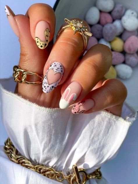 Easter Themed Nails, Paznokcie Hello Kitty, Kutek Disney, Easter Nail, Easter Nail Designs, Easter Nail Art, Long Nail Designs, Nagel Tips, Girly Acrylic Nails