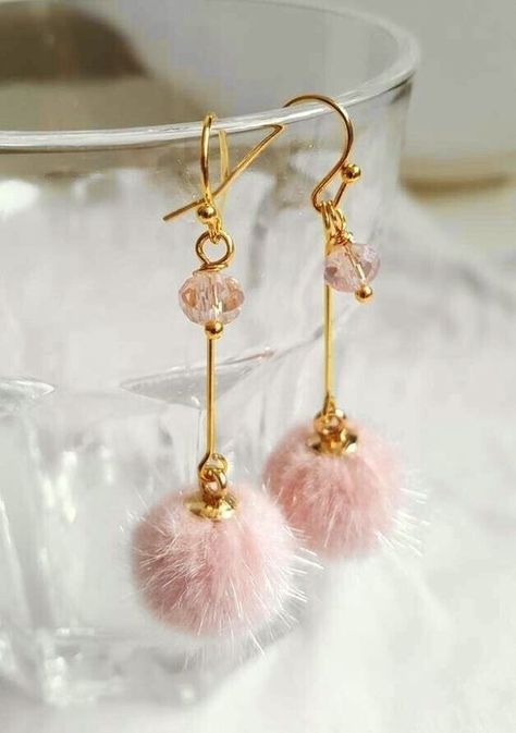 Haarlem Netherlands, Pom Earrings, Pom Pom Earrings, Oval Stud Earrings, Faux Fur Pom Pom, Earrings Pink, Girly Jewelry, Fur Pom Pom, Unique Products