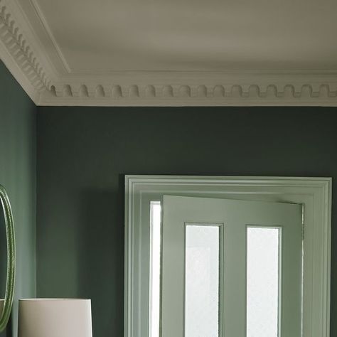 Galvin Brothers, Chelsea Green, Paint And Paper Library, Dado Rail, Gold Tray, Paint Paper, Skirting Boards, Ceramic Birds, Green Paint