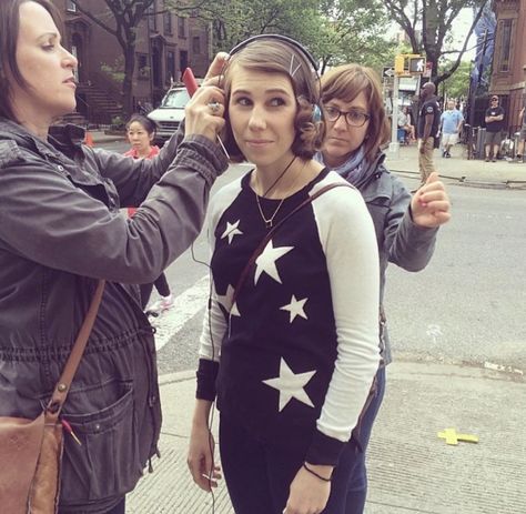 zosia mamet on set of girls Zosia Mamet, Culture Meaning, Lena Dunham, Star Sweater, Spot On, On Set, Pop Culture, Headphones, Stars