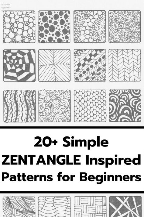 Get inspired by these 20+ Zentangle patterns and designs. Sharing step-by-step instructions for making simple zentangle patterns that are great for beginners and kids. #zentanglepatternsstepbystep #zentangledesignsstepbystep #simplezentanglepatterns #zentangleartbeginnerseasy #zentanglepatternseasy #zentanglekids Zentangle Starter Pages, Zentangle Patterns Beginners, Zentangle Art Step By Step, Basic Zentangle Patterns Step By Step, Basic Zentangle Patterns, Zen Doodle Patterns Step By Step Easy, Zantangle Art Beginners, Zentangle Beginner Step By Step, Tangle Doodle Step By Step