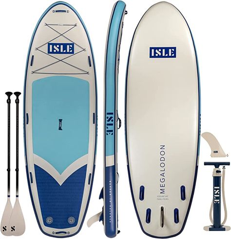 ISLE Megalodon Inflatable Stand Up Paddle Board & iSUP Bundle Accessory Pack - Up to 1,050 lbs Capacity — Durable, Lightweight, Stable — 12' L x 45" W x 8" OR 15' L x 56" W x 8" Paddle Board Design, Inflatable Sup, Floating Dock, Inflatable Paddle Board, Stand Up Paddle Board, Paddle Boards, Accessories Packing, Paddle Board, Standup Paddle