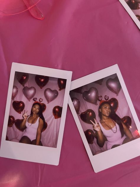 Valentine Polaroid Ideas, Valentines Polaroid Pictures, Galentines Photobooth, Birthday Polaroid Pictures, Galentines Sleepover, Polaroid Birthday, Polaroid Party, Valentines Pictures, Pink Polaroid